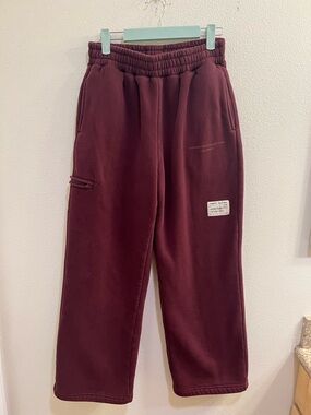 Comfrt Affirmation Collection Wide Leg Sweatpants Burgundy Size M